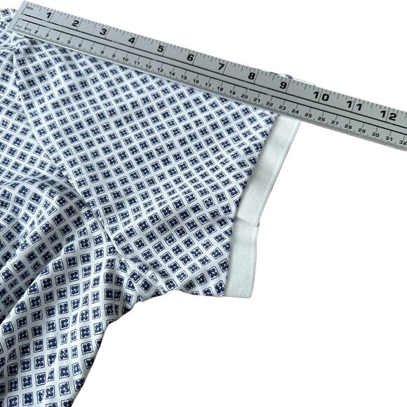 Polo Ralph Lauren Polo Shirt Men’s 2XL XXL White Blue Interlock Floral Geometric - Picture 9 of 10